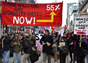 Raise Welfare Rates protest in Toronto.