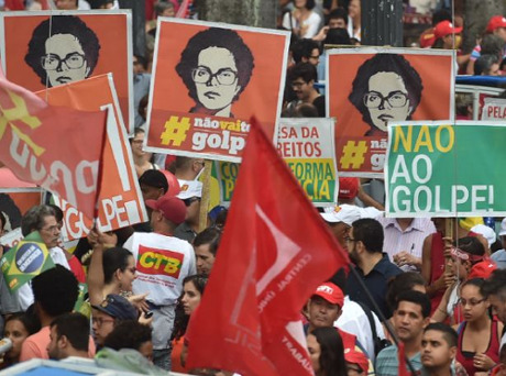 NO to the coup in Brazil.