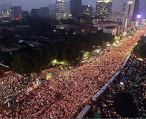 South Korea's historic candle light protest